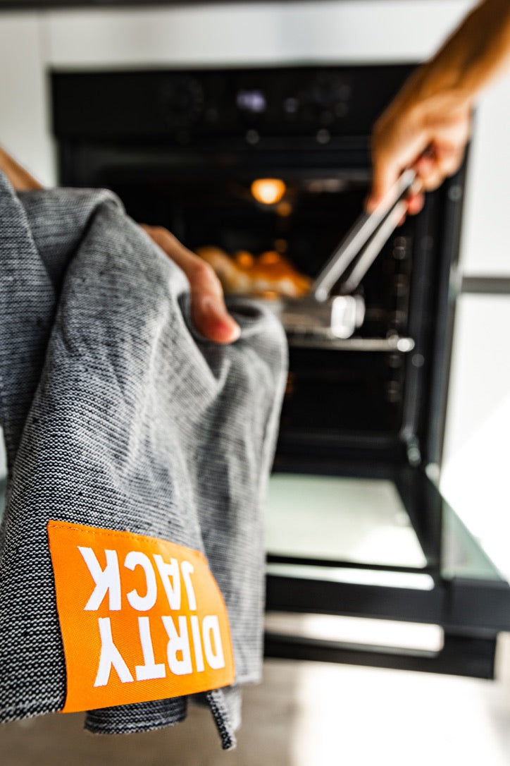 DIRTY JACK Kookdoek | Charcoal - Orange label