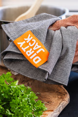 DIRTY JACK Kookdoek | Charcoal - Orange label