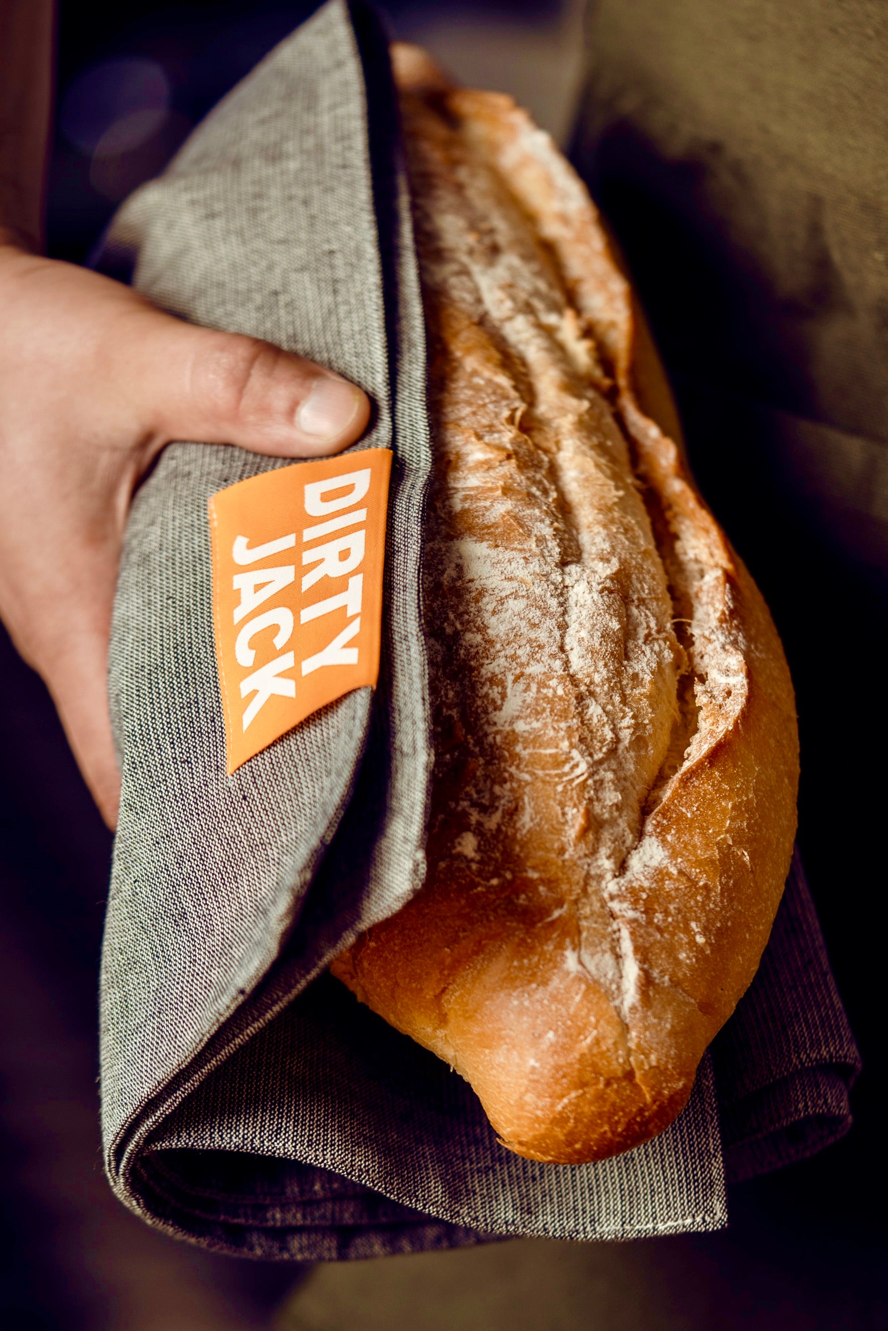 DIRTY JACK Kookdoek | Charcoal - Orange label